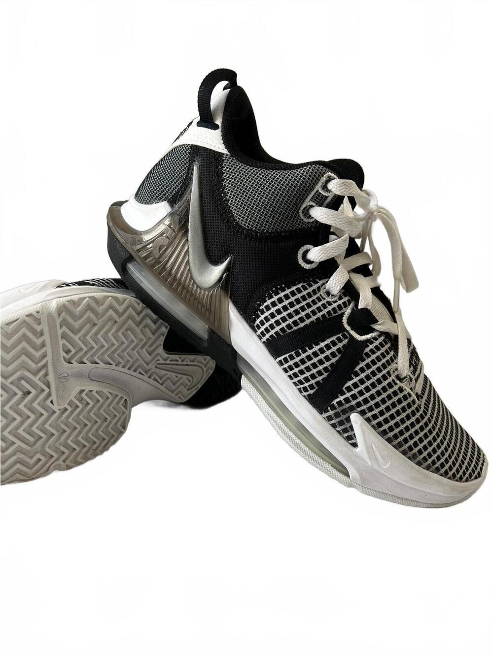 Nike LeBron Witness VII 7 Mens 8.5 Black White Basketball Shoes DM1123-100